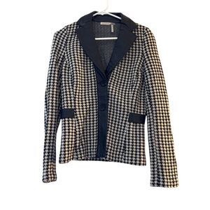 Classiques Entier Women's Blokecore‎ Houndstooth Luxury Blazer Black Size S